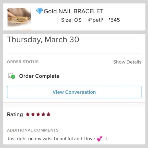 💎LUXURY High End Style Gold Nail Bracelet Stackable Bangle GP - Picture 7 of 7